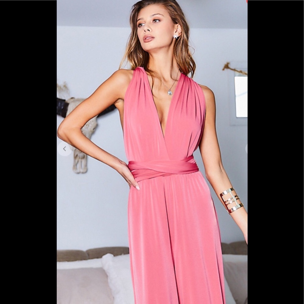 Deep neck multi way jumpsuit. - Picture 3 of 6